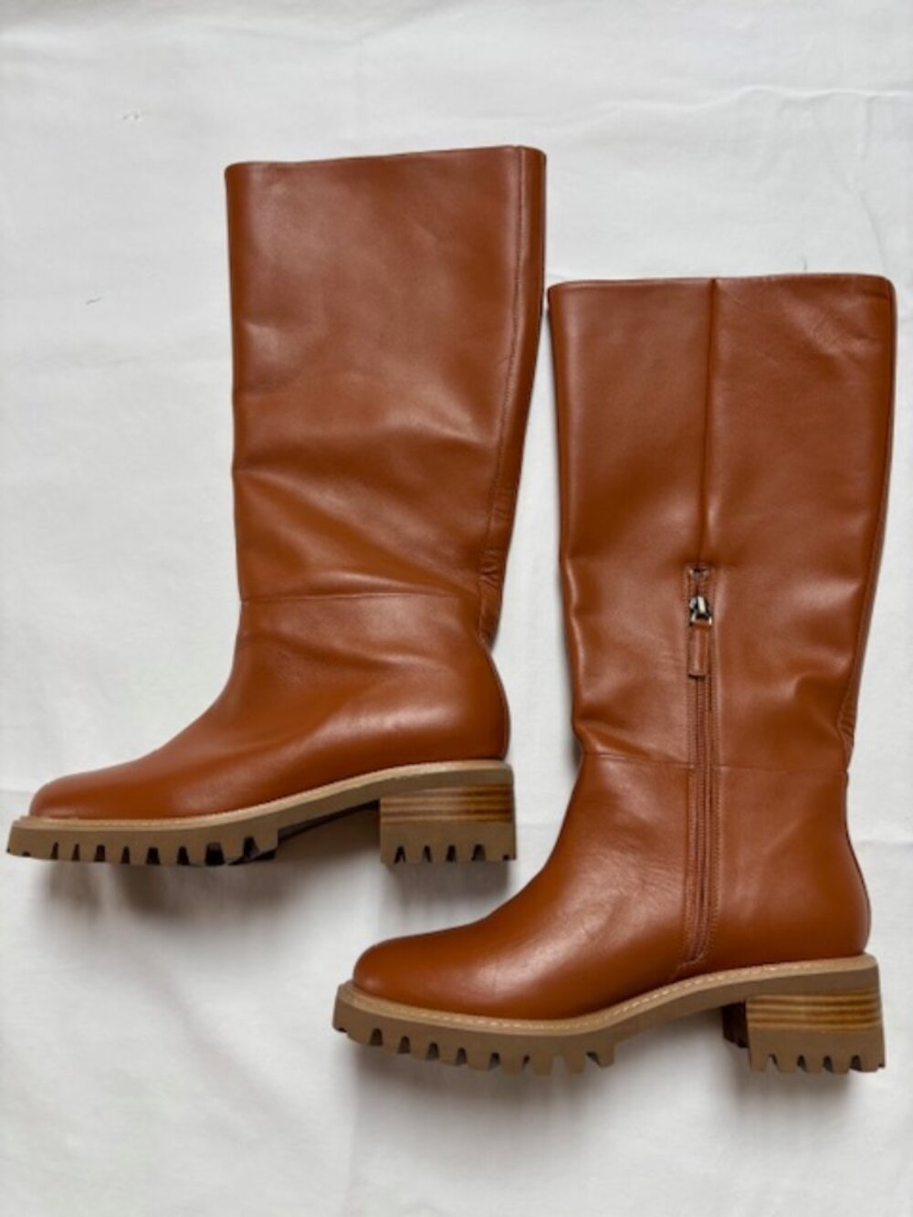 NWOT Aerosoles Roman Tan Leather Lug Sole Riding Boot Women's Size 10.5M
